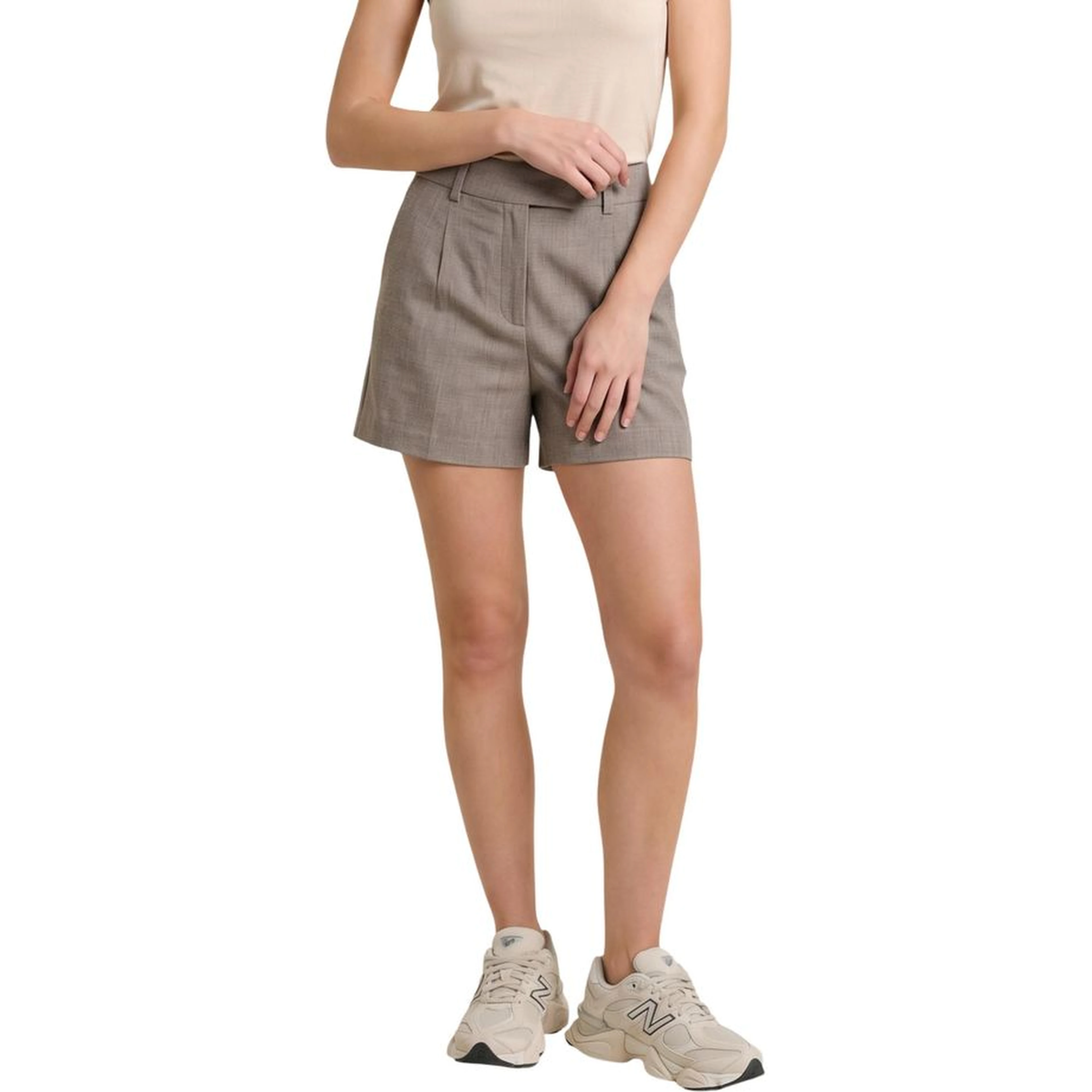 Beige Recycled Polyester Bermuda Shorts