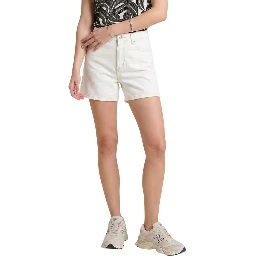 Cream Cotton Short And Mini Shorts