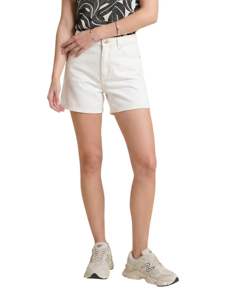 Cream Cotton Short And Mini Shorts