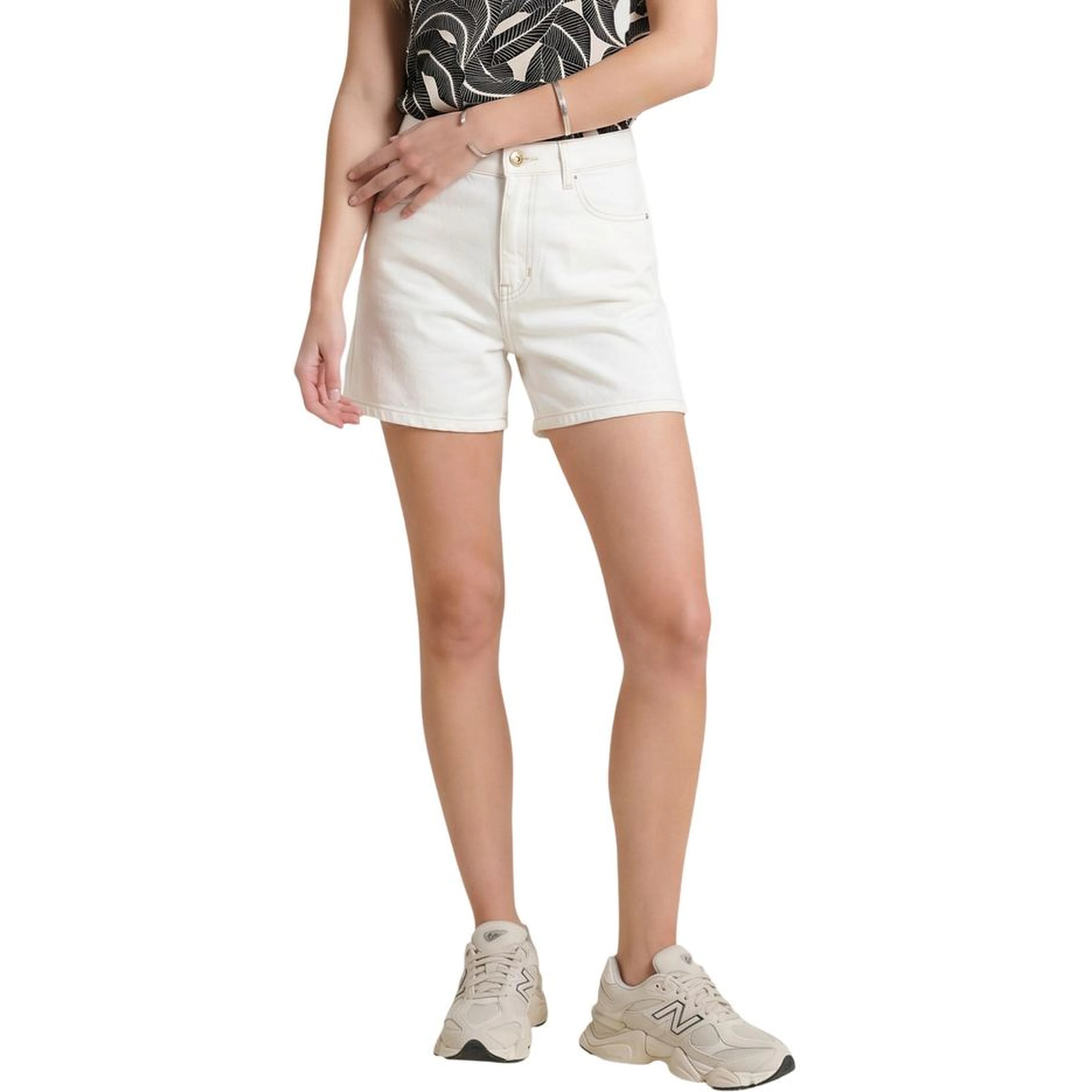 Cream Cotton Short And Mini Shorts