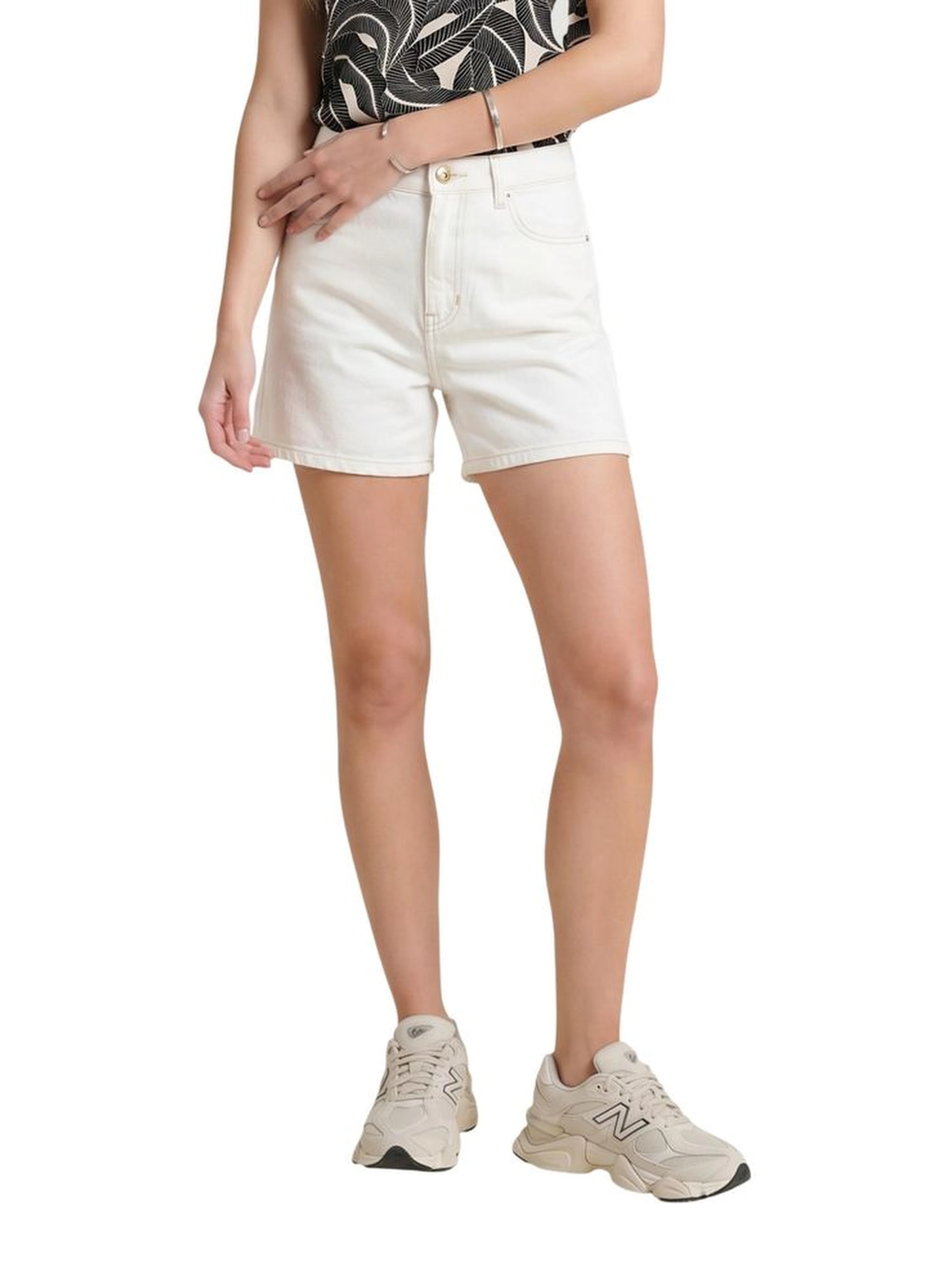 Cream Cotton Short And Mini Shorts
