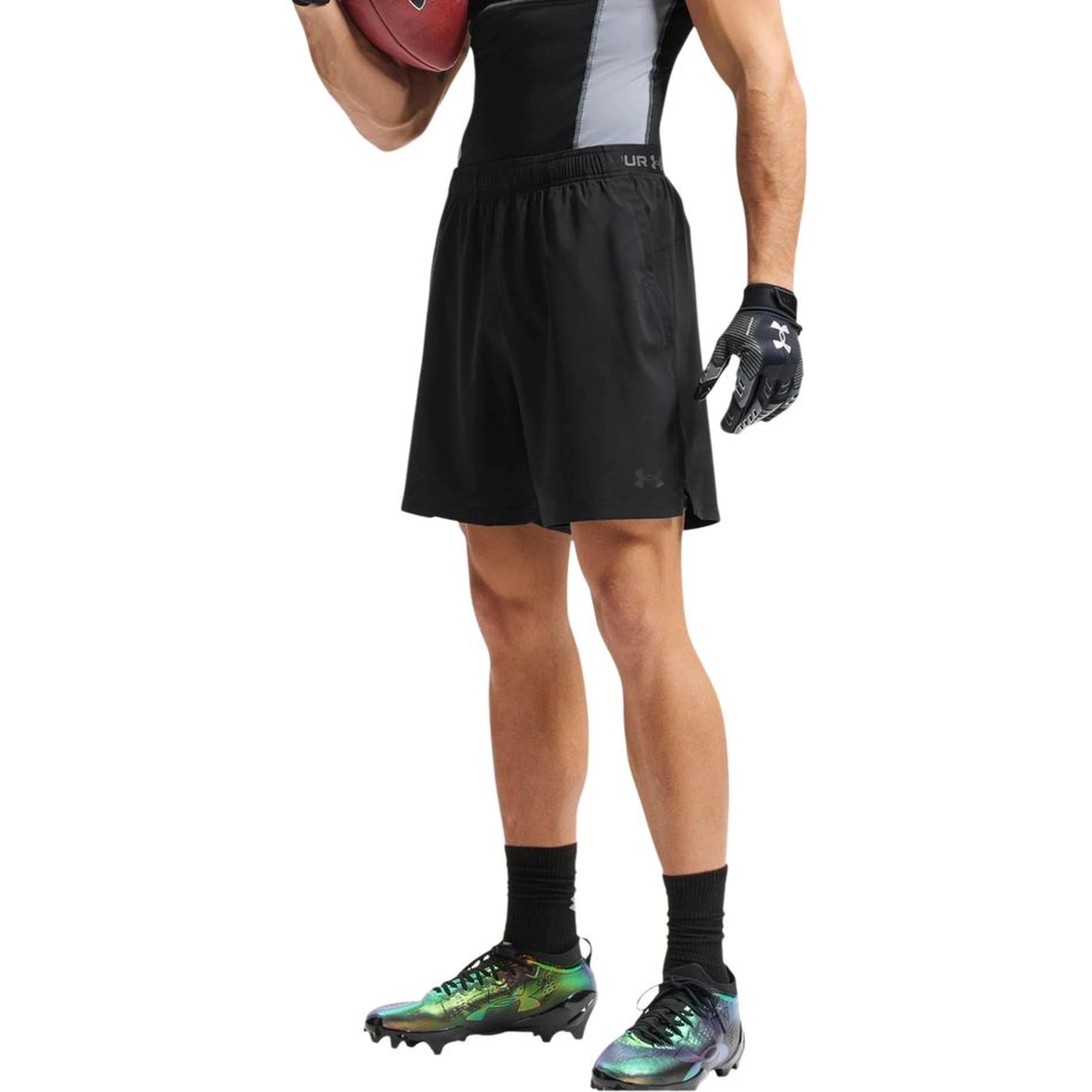 Black And White Polyester Bermuda Shorts