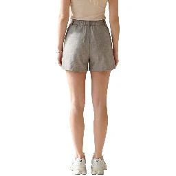 Beige Recycled Polyester Bermuda Shorts