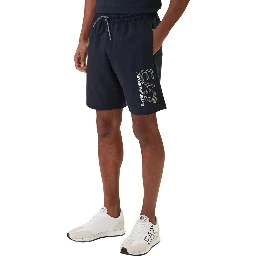 Blue Cotton Bermuda Shorts