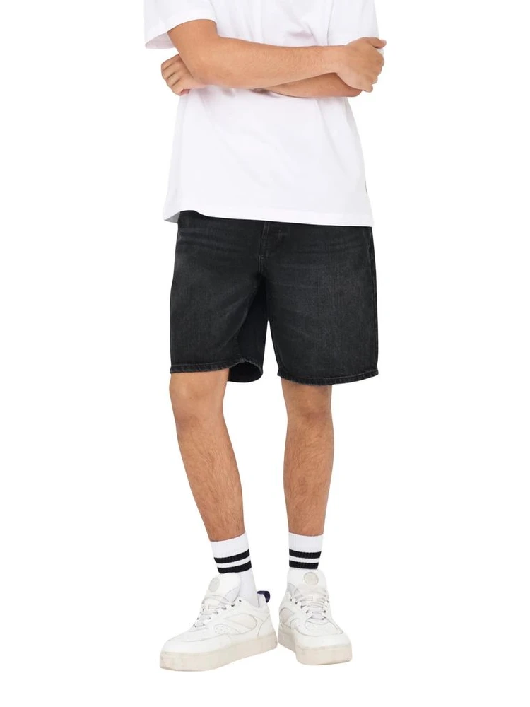 Black Denim Shorts