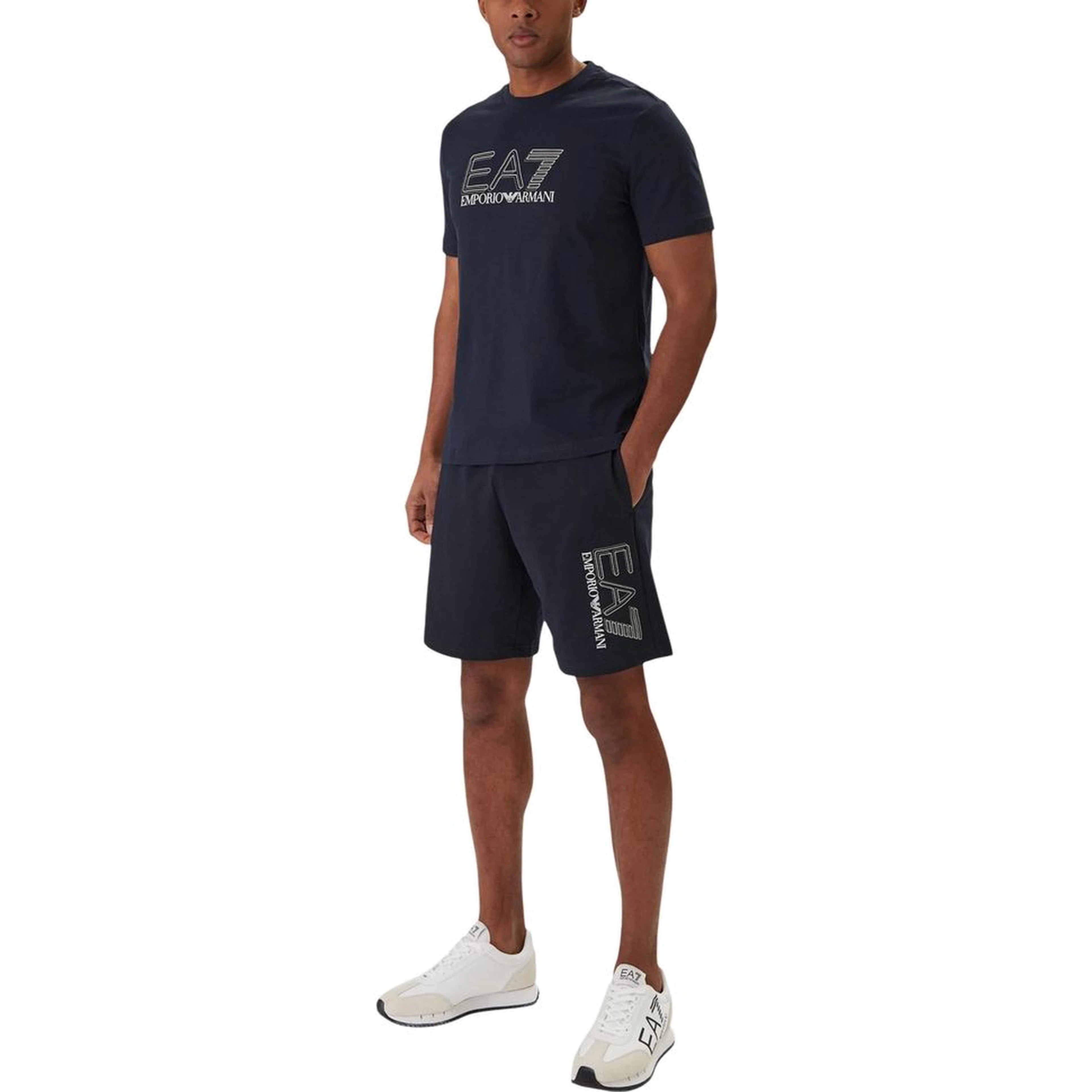Blue Cotton Bermuda Shorts