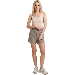 Beige Recycled Polyester Bermuda Shorts