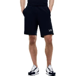 Blue Cotton Knee Length