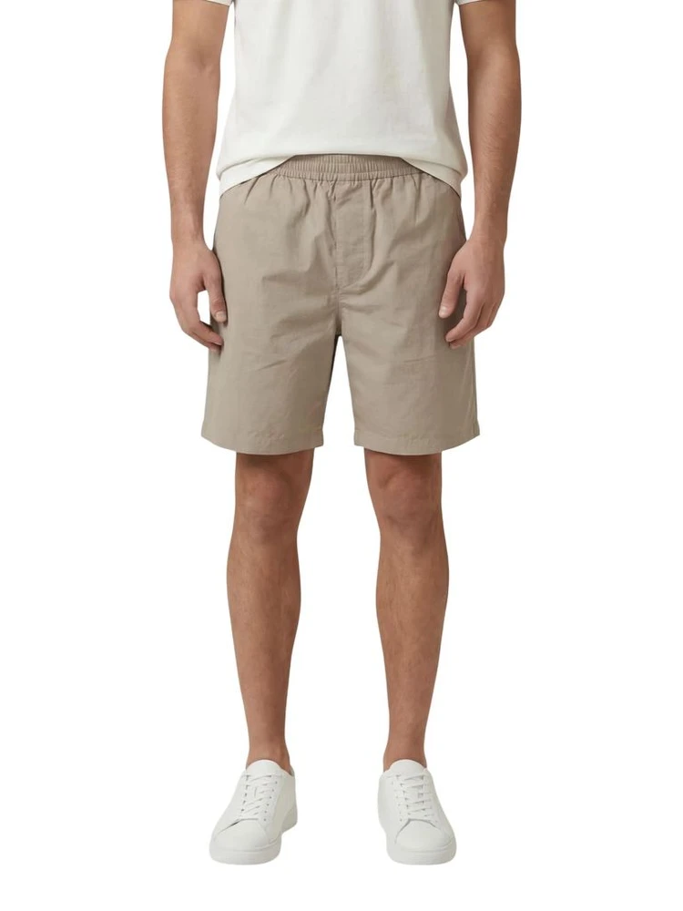 Beige Cotton Knee Length