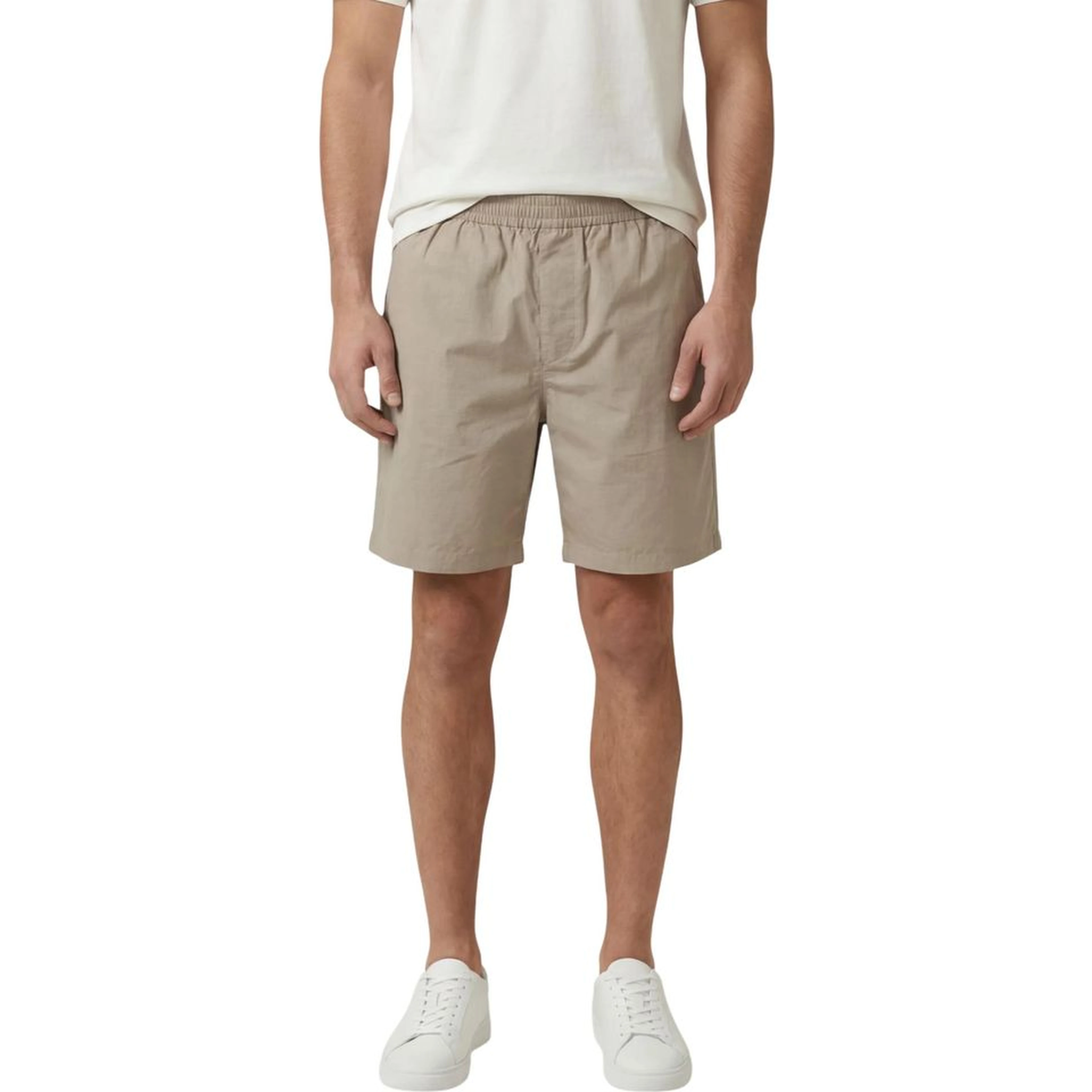 Beige Cotton Knee Length