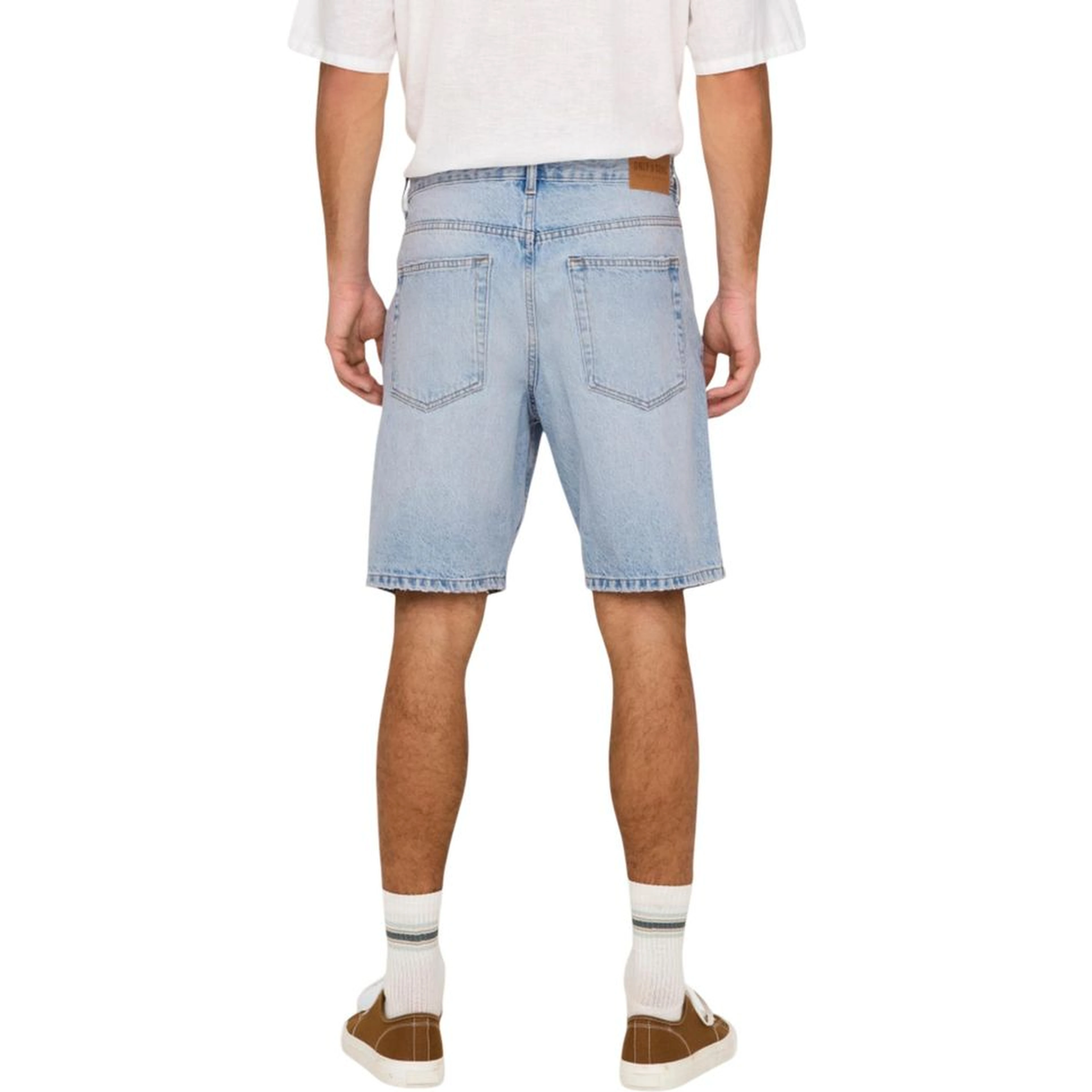 Light Blue Cotton Bermuda Shorts