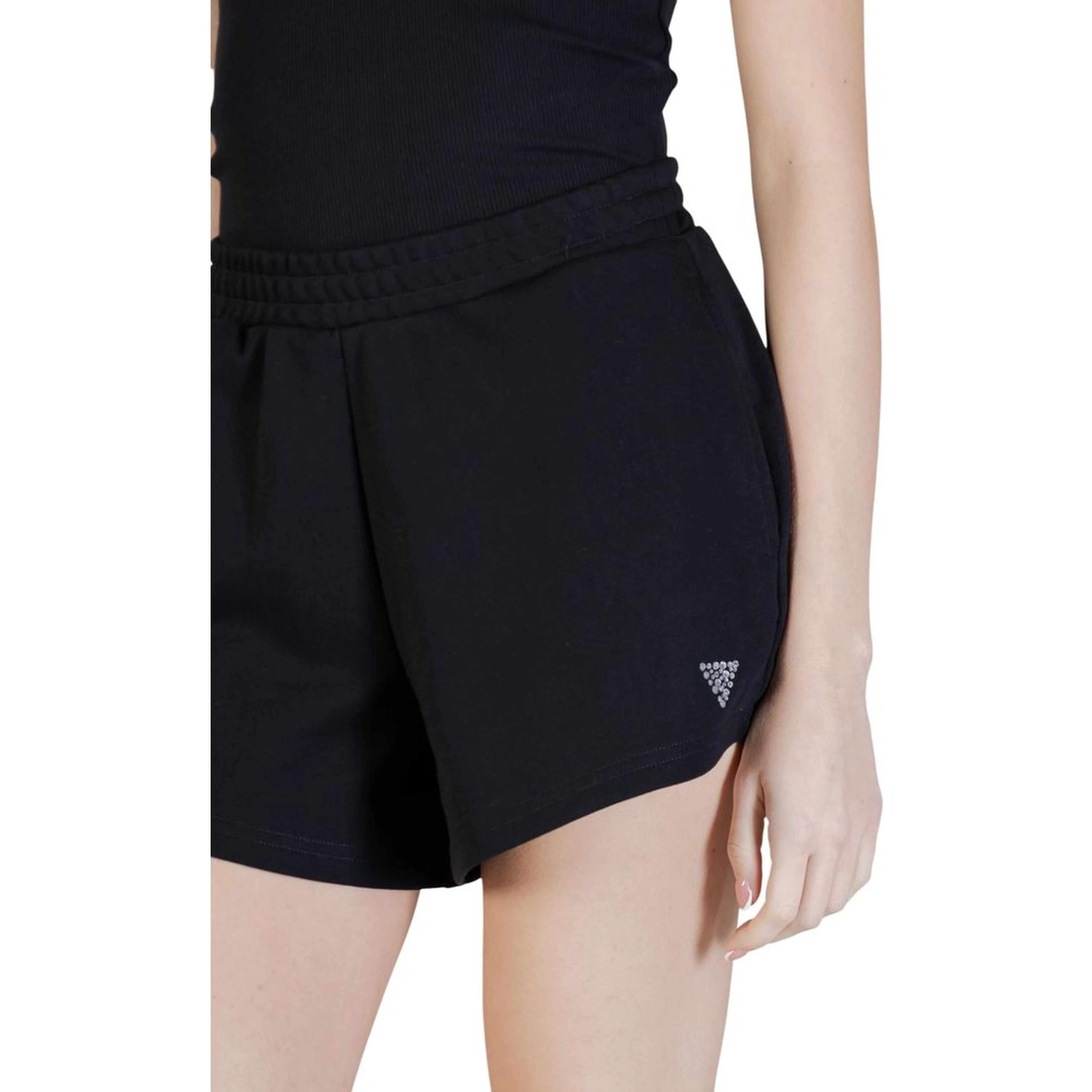 Black Polyester Short And Mini Shorts