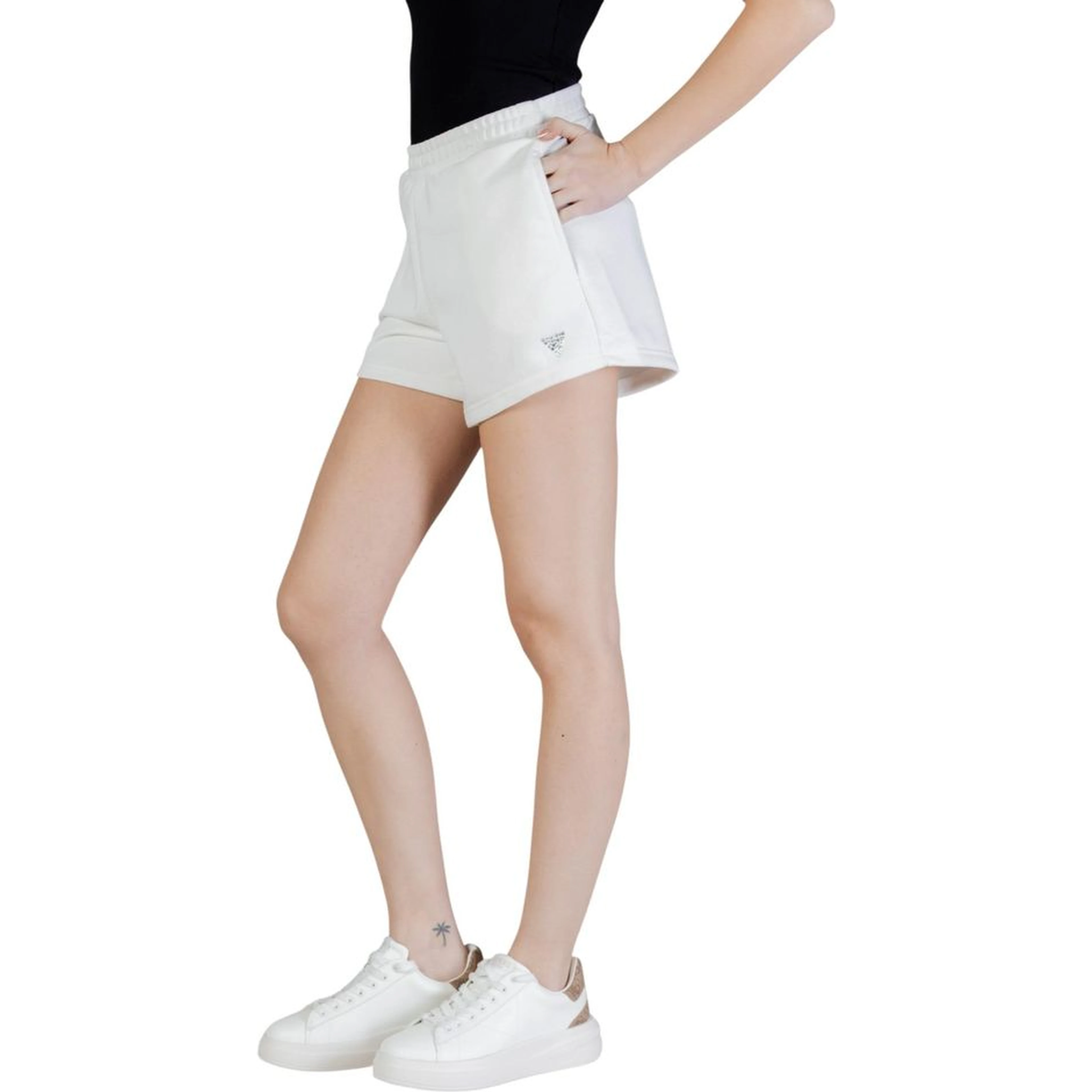 White Polyester Short And Mini Shorts