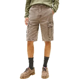 Beige Recycled Cotton Cargo Shorts
