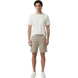 Beige Cotton Knee Length