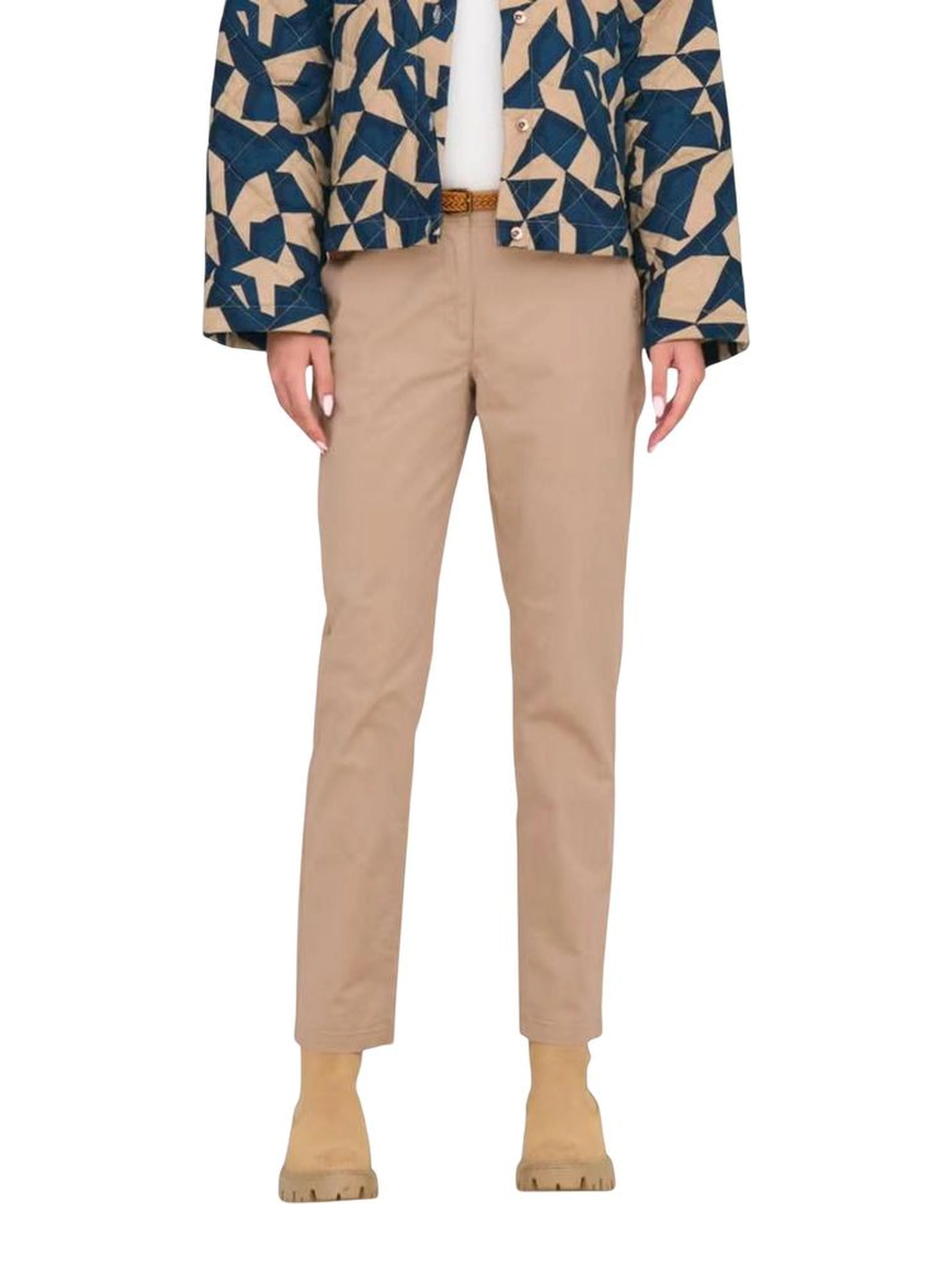 Beige Cotton Chino Pants