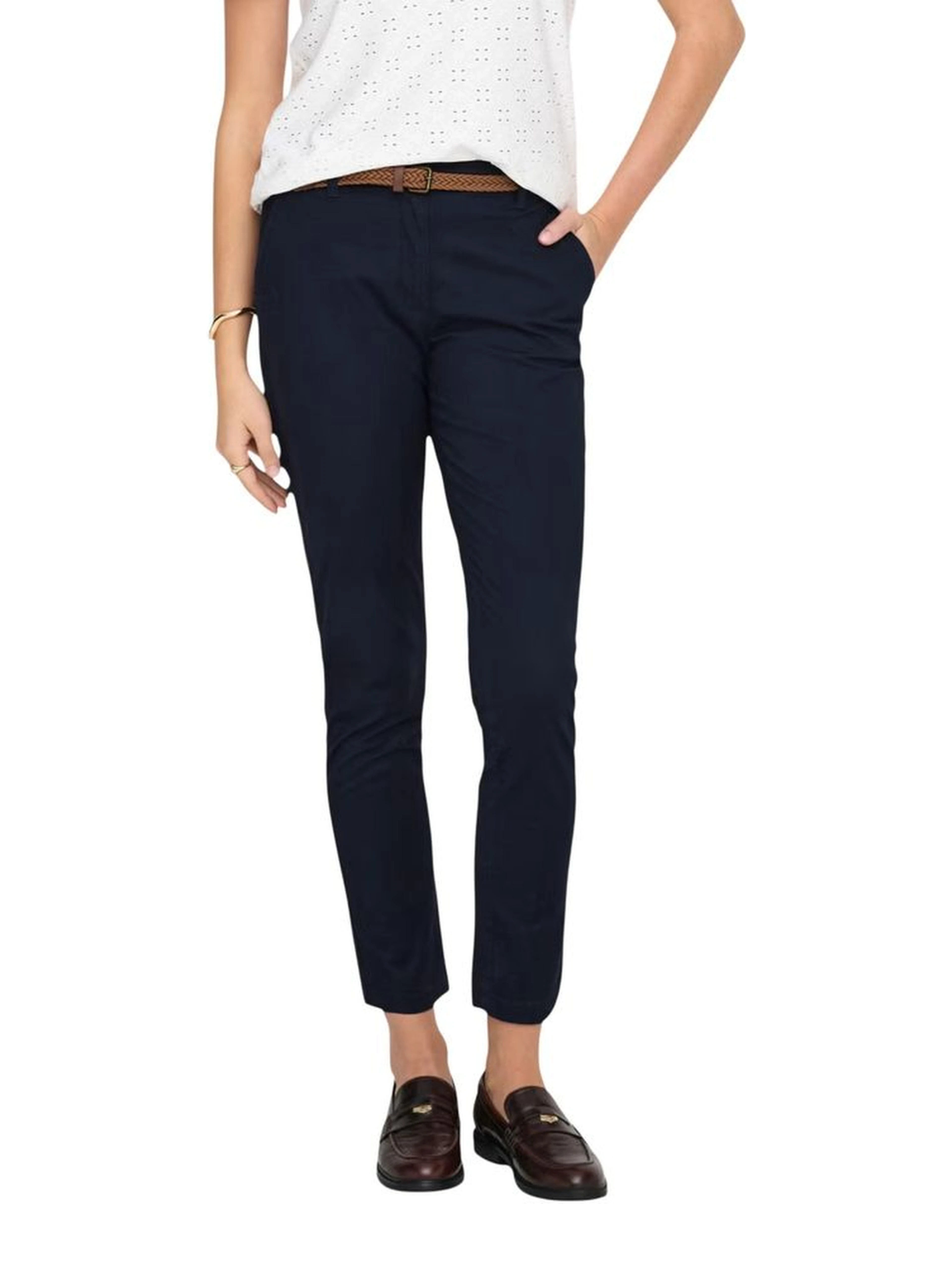 Blue Cotton Chino Pants
