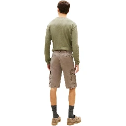 Beige Recycled Cotton Cargo Shorts