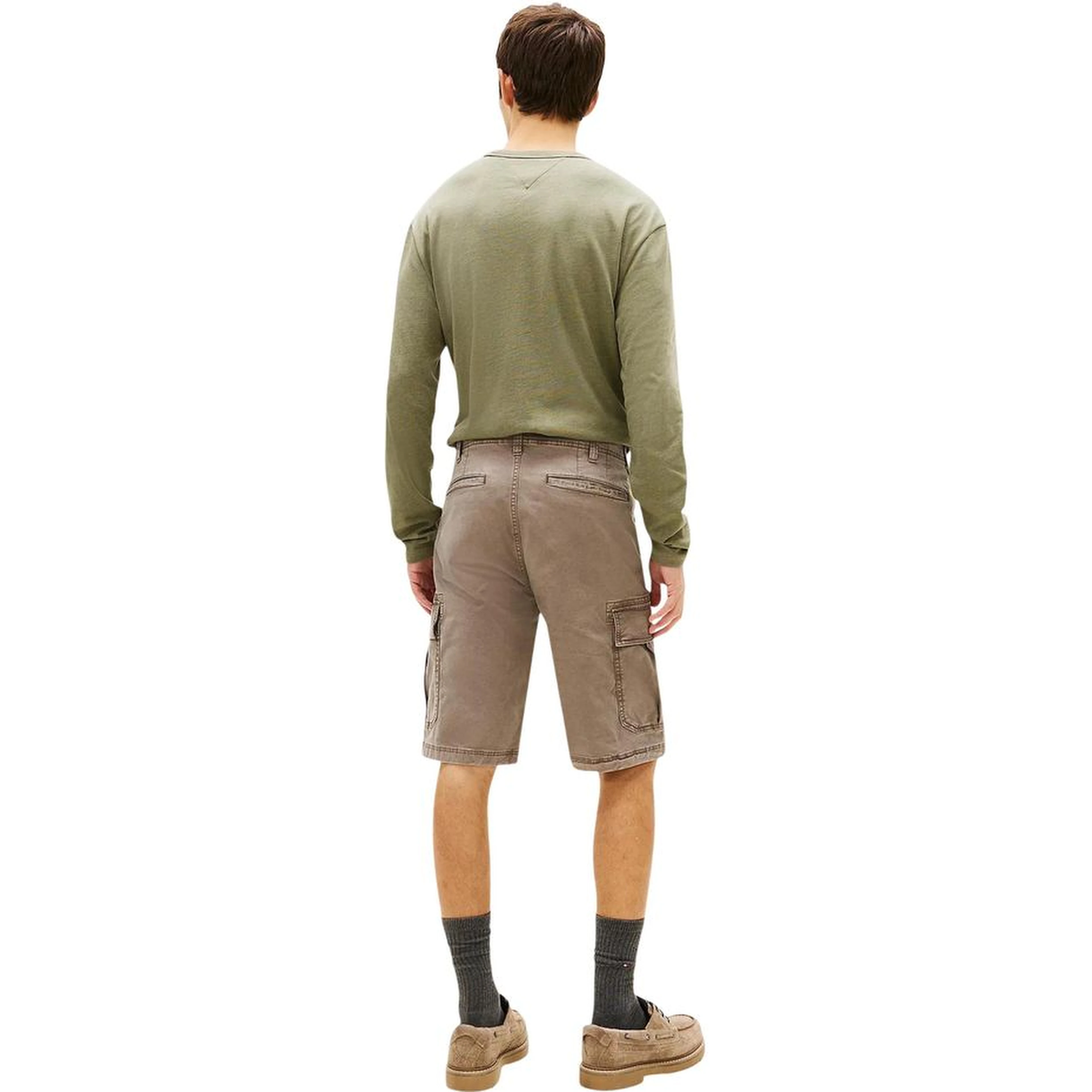 Beige Recycled Cotton Cargo Shorts