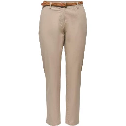 Beige Cotton Chino Pants