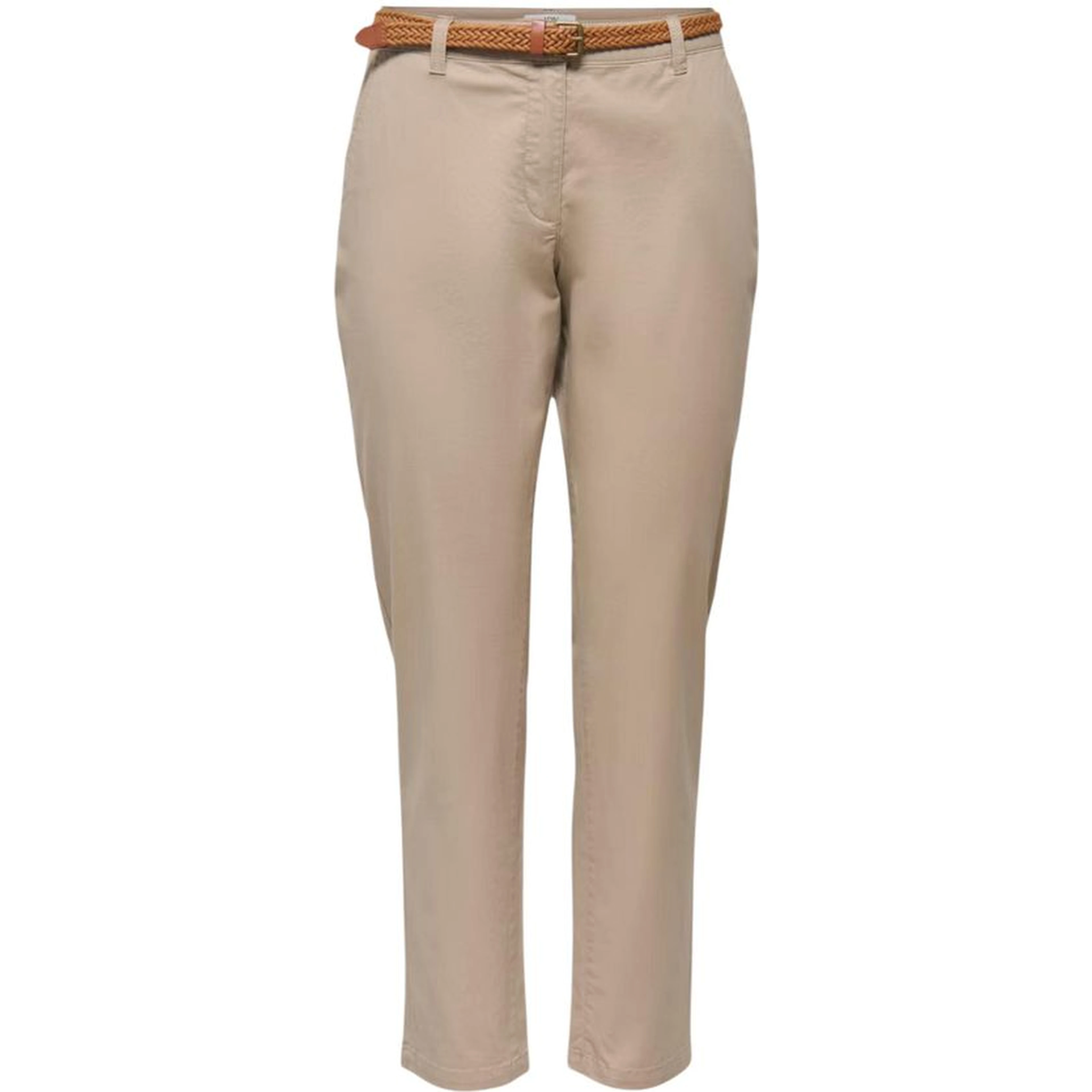 Beige Cotton Chino Pants