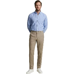 Beige Linen Casual Pants