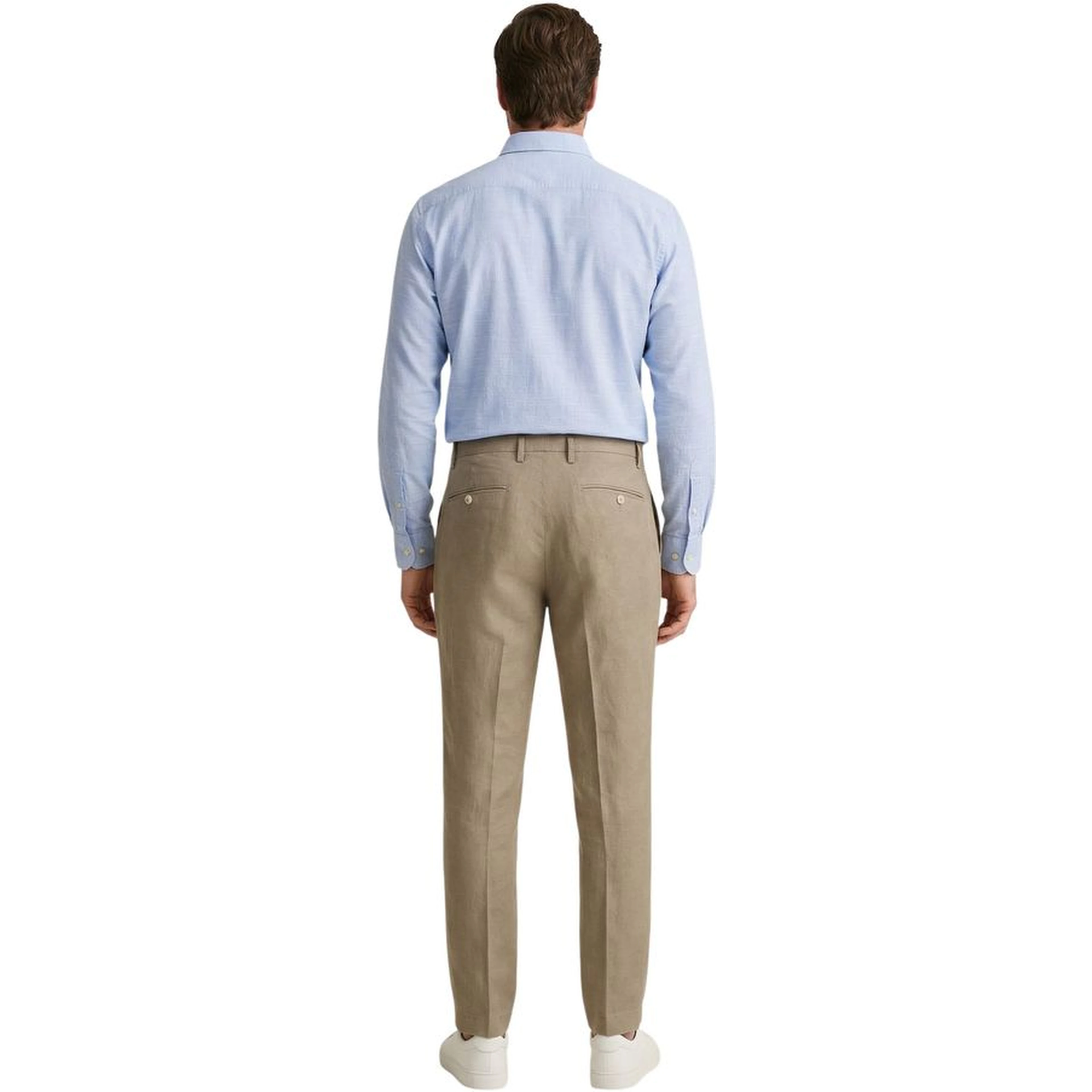 Beige Linen Casual Pants