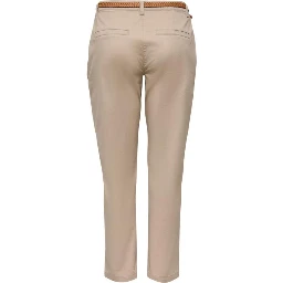 Beige Cotton Chino Pants