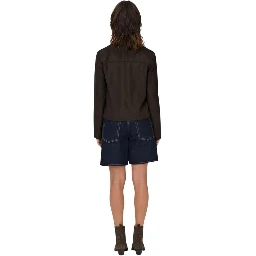 Brown Polyester Full-Length Jacket