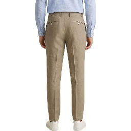 Beige Linen Casual Pants