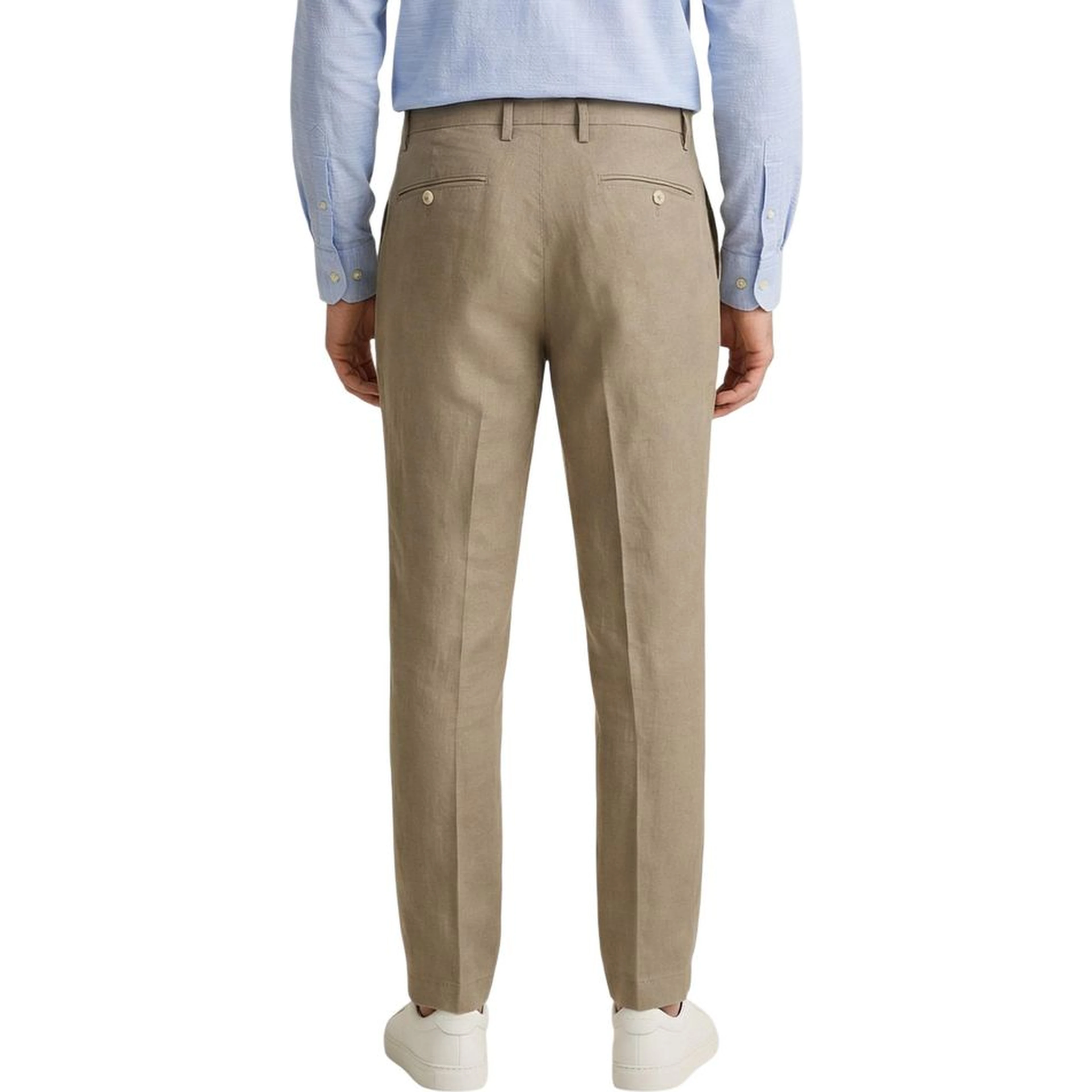 Beige Linen Casual Pants