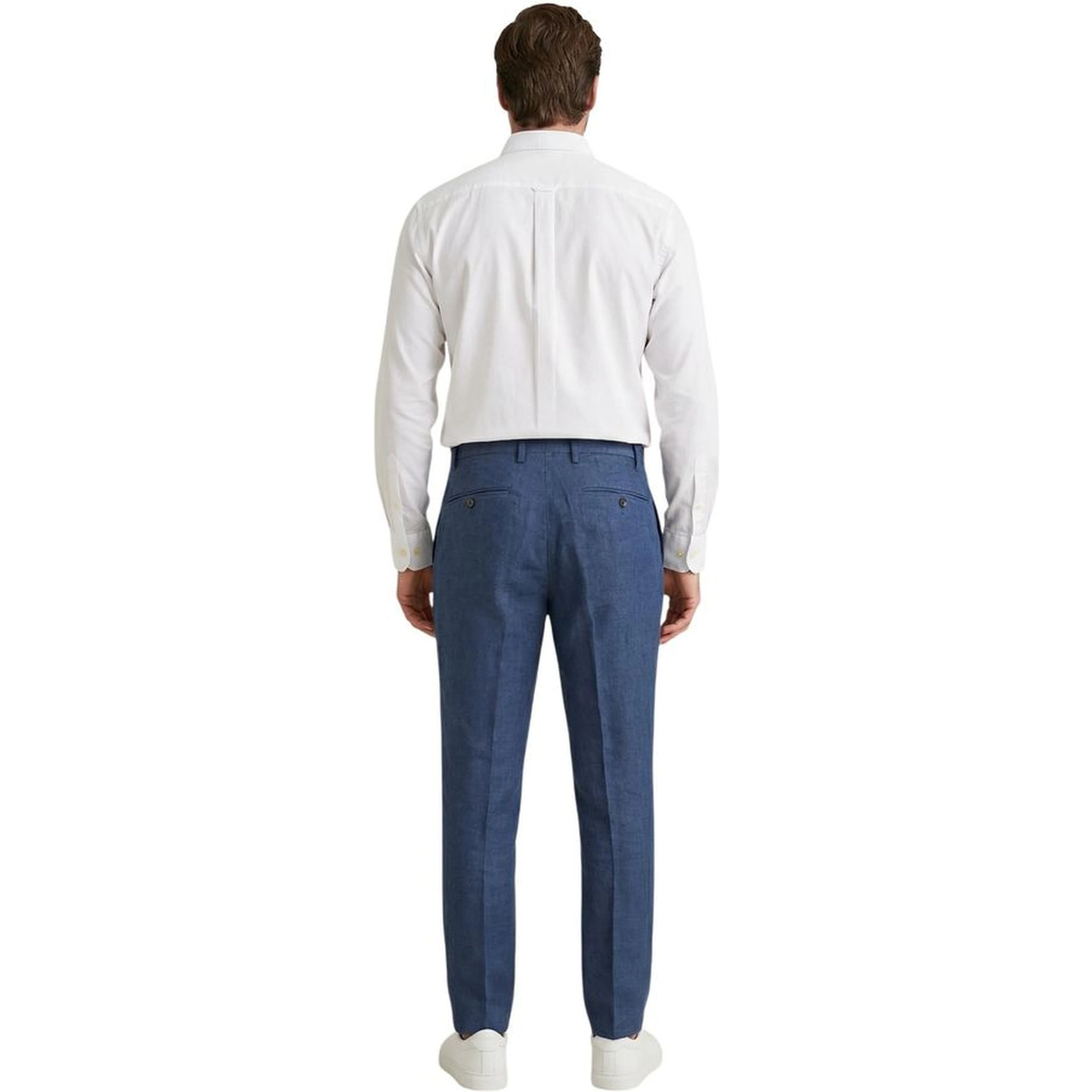 Blue Linen Casual Pants