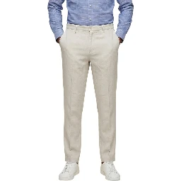 White Linen Casual Pants