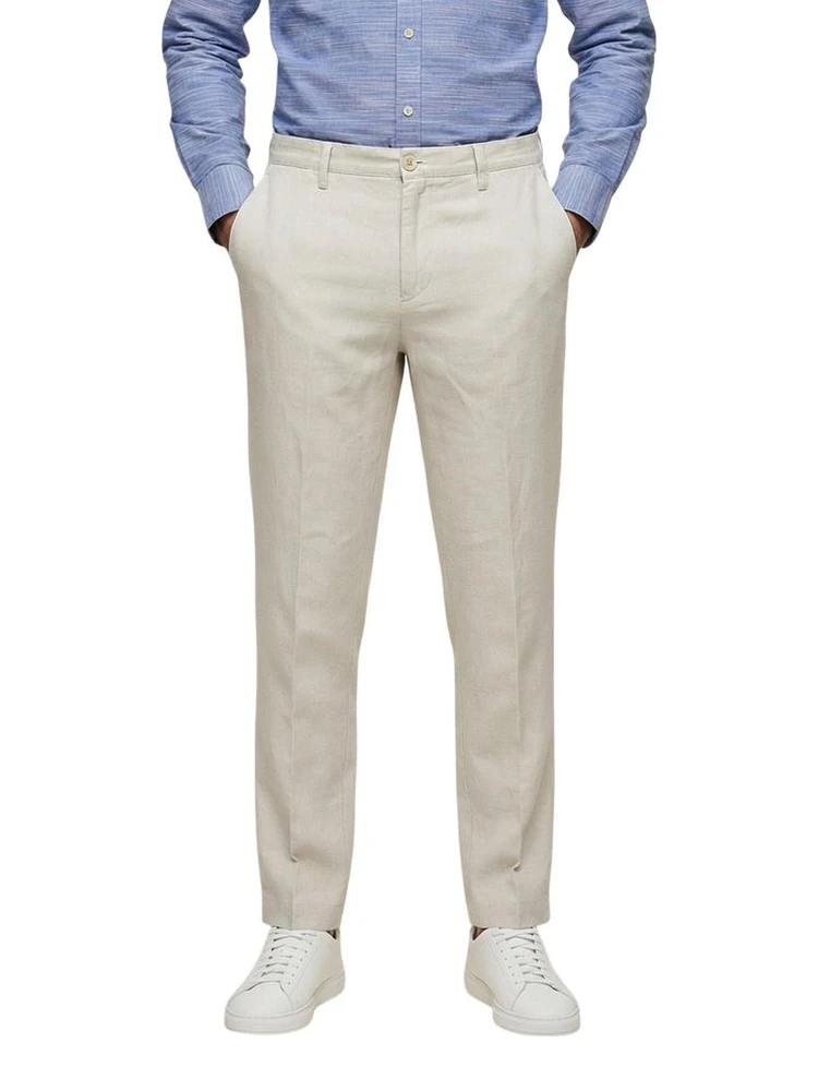White Linen Casual Pants