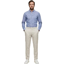 White Linen Casual Pants