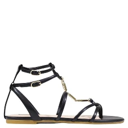 Black Polyethylene Flat Sandals