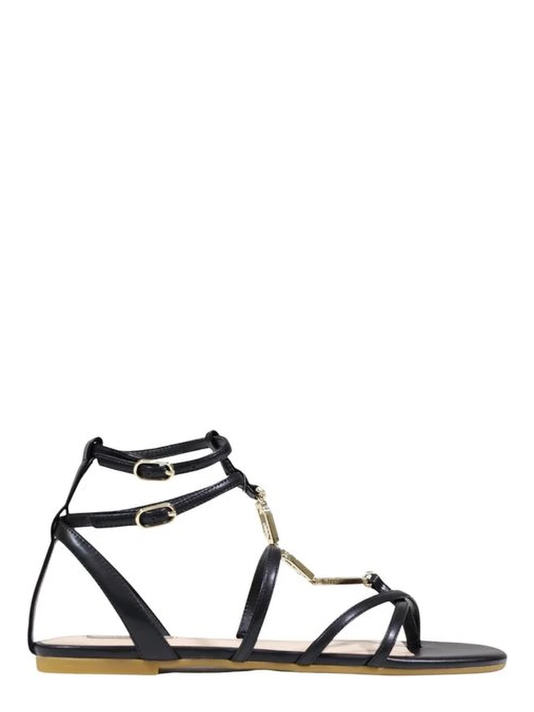 Black Polyethylene Flat Sandals