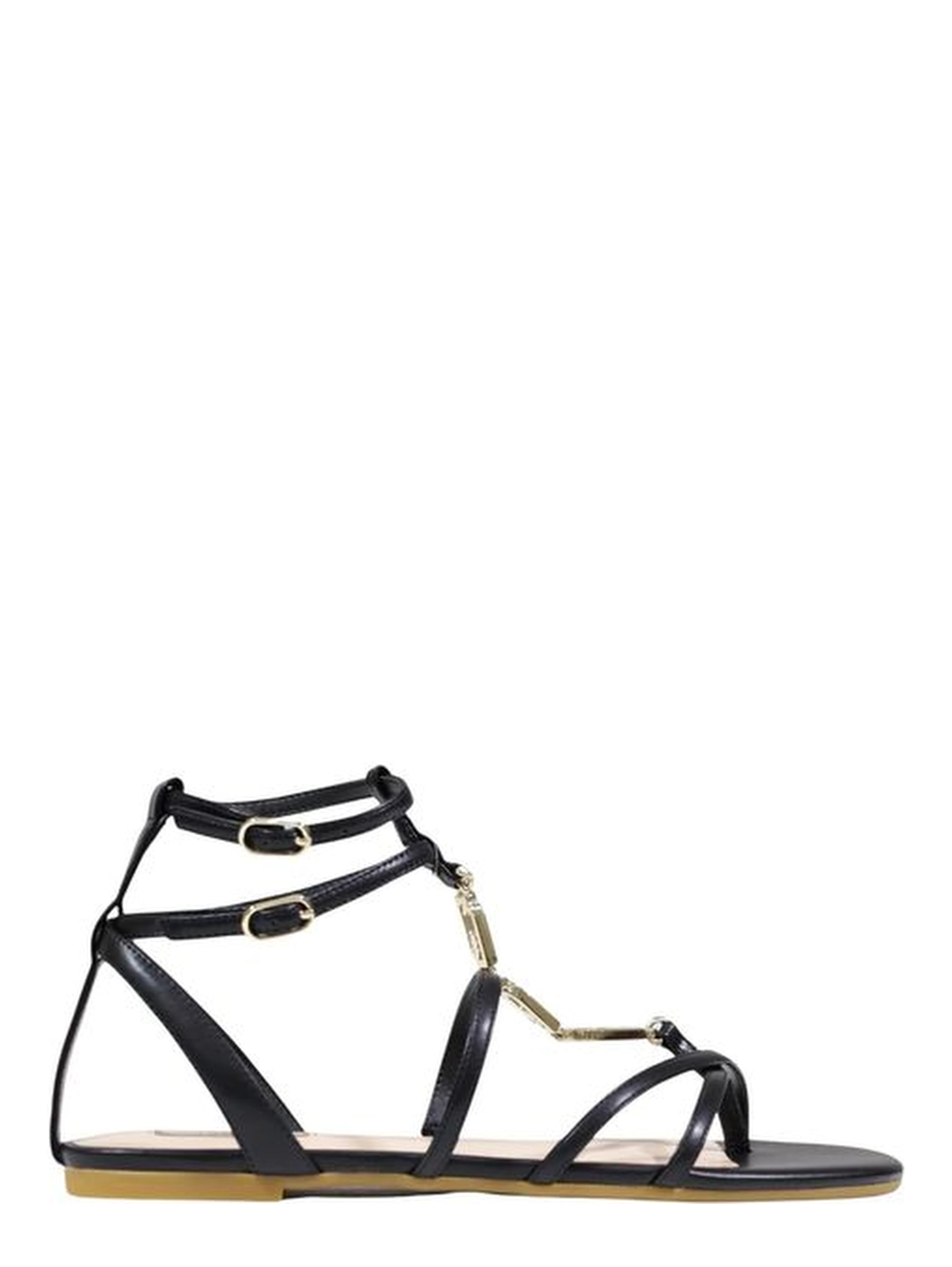Black Polyethylene Flat Sandals