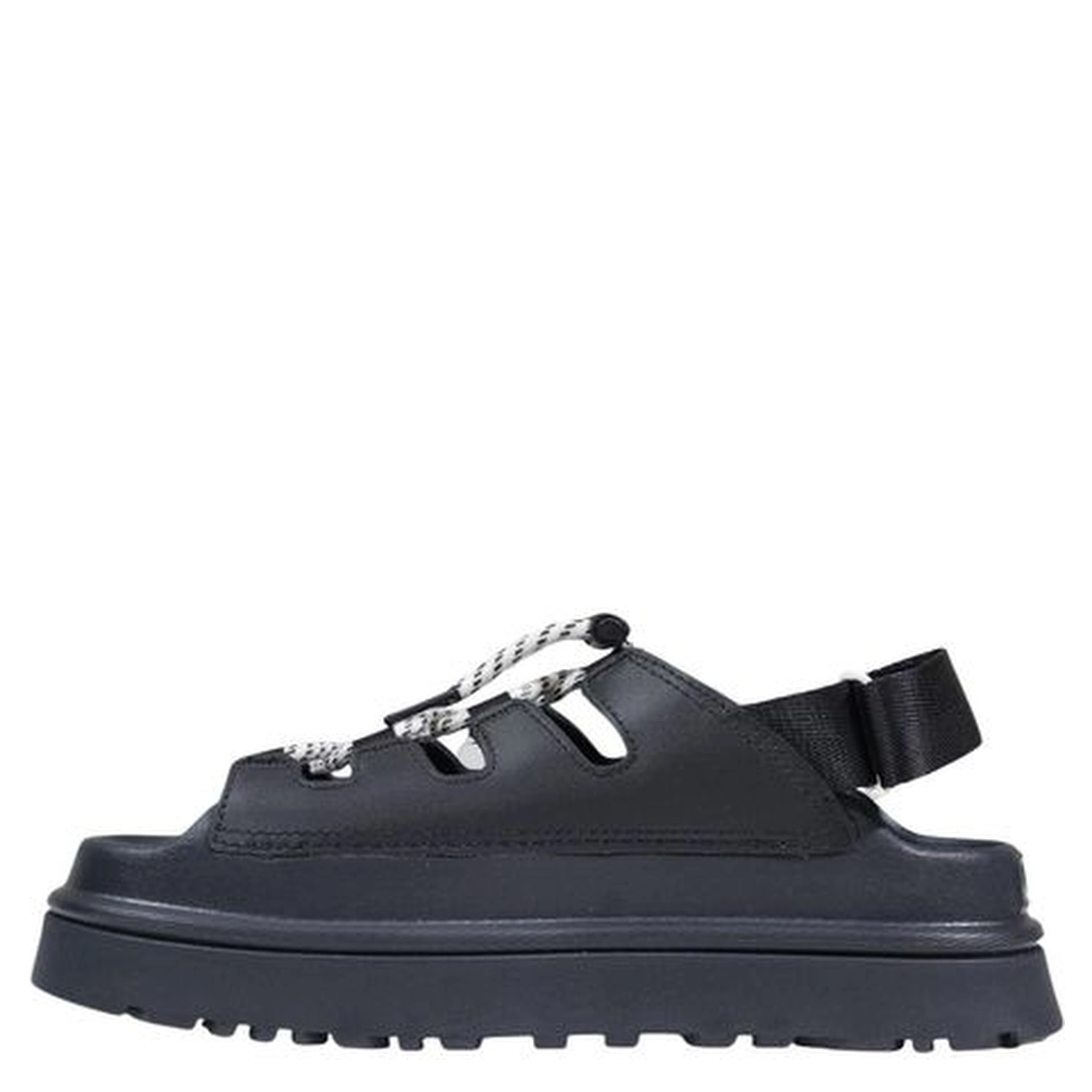 Black Polyethylene Flat Sandals