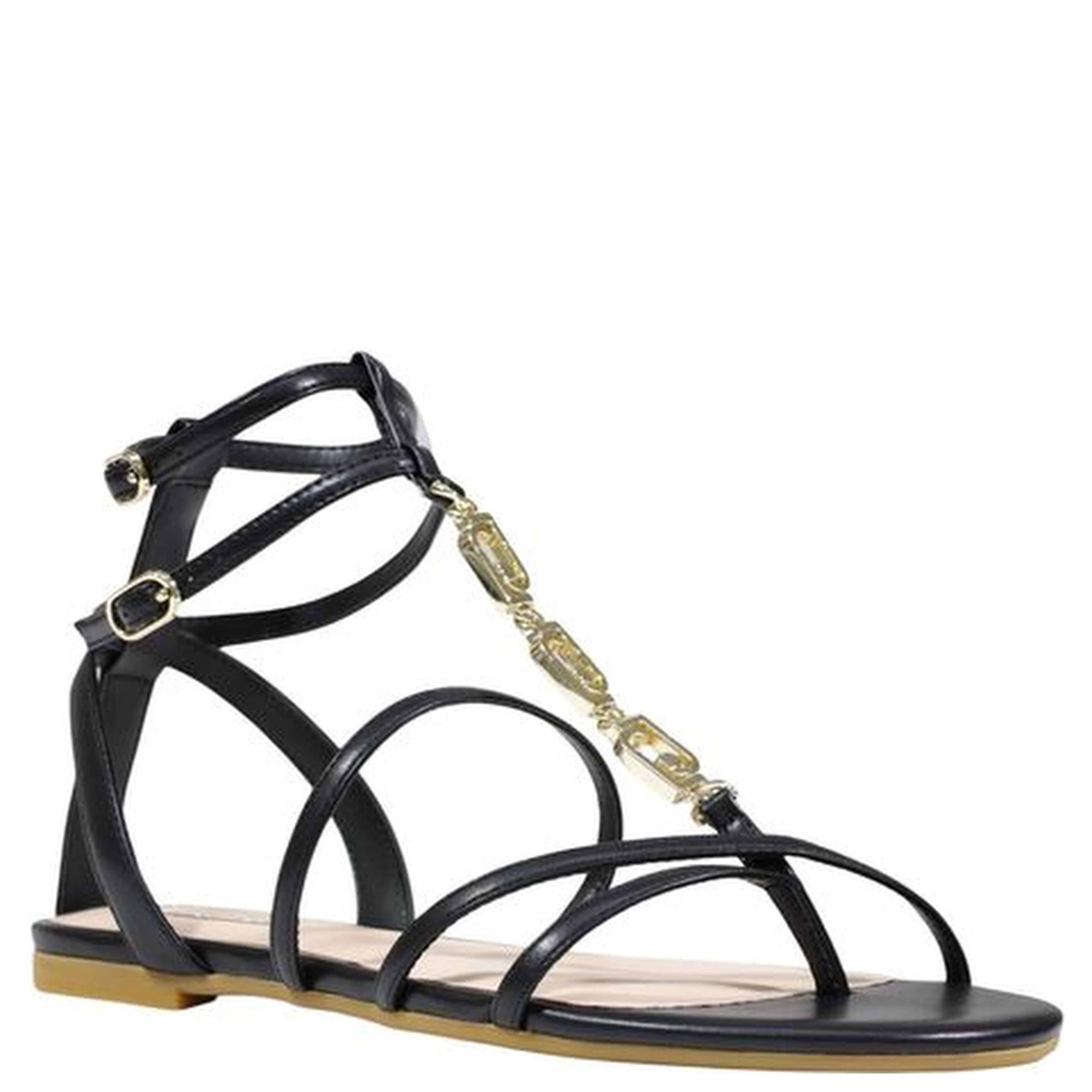 Black Polyethylene Flat Sandals