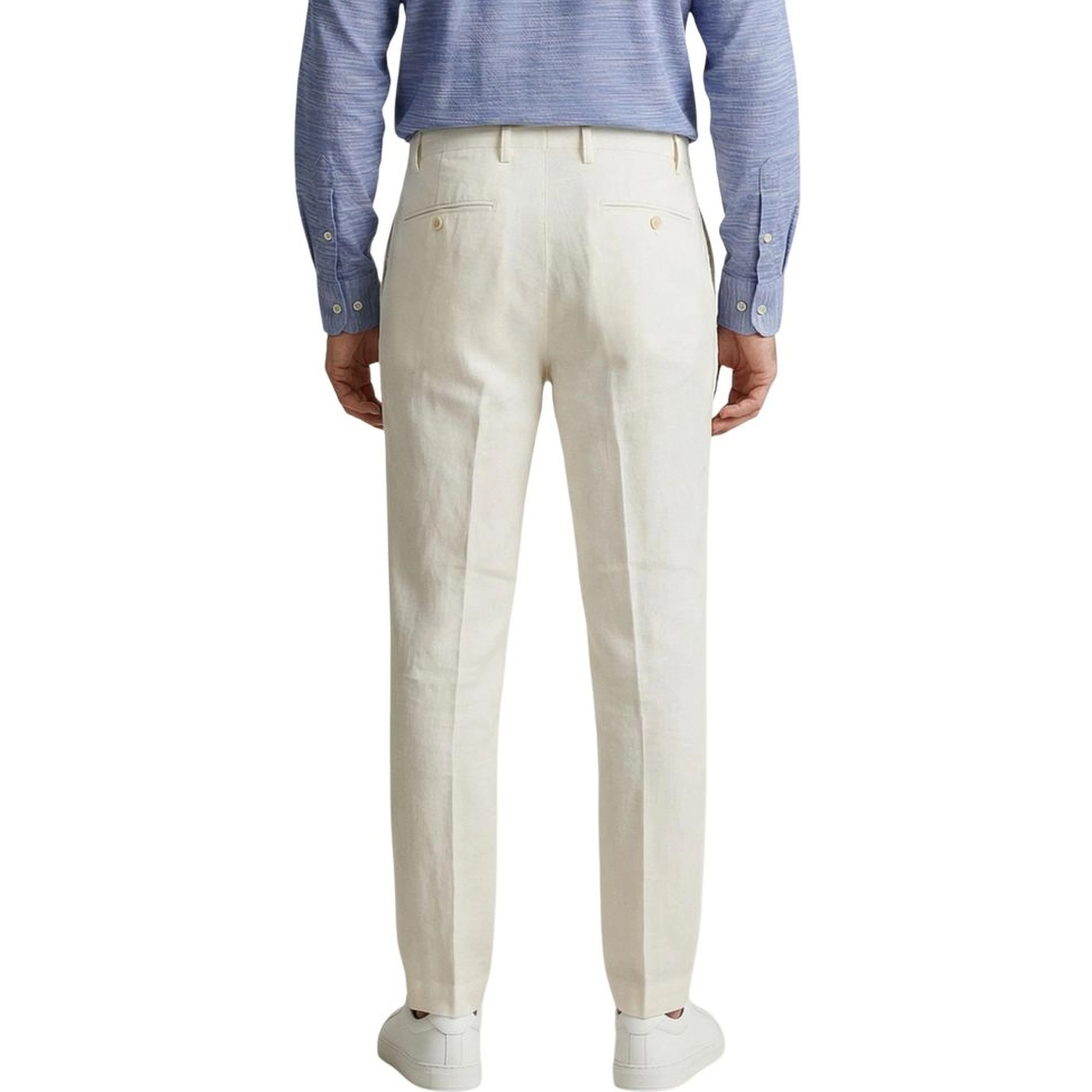 White Linen Casual Pants