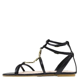 Black Polyethylene Flat Sandals