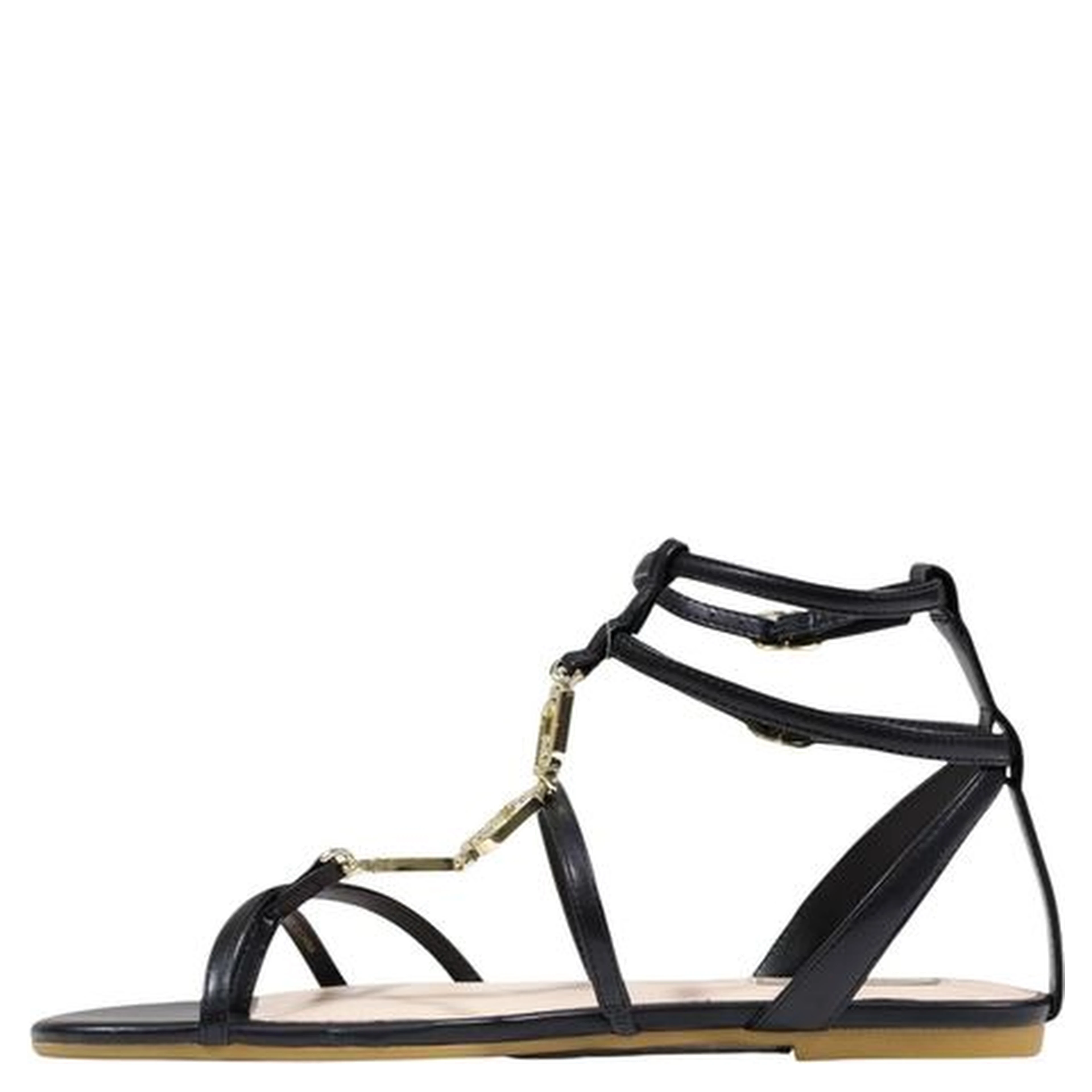 Black Polyethylene Flat Sandals