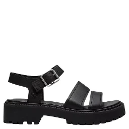 Black Leather Platform Sandals