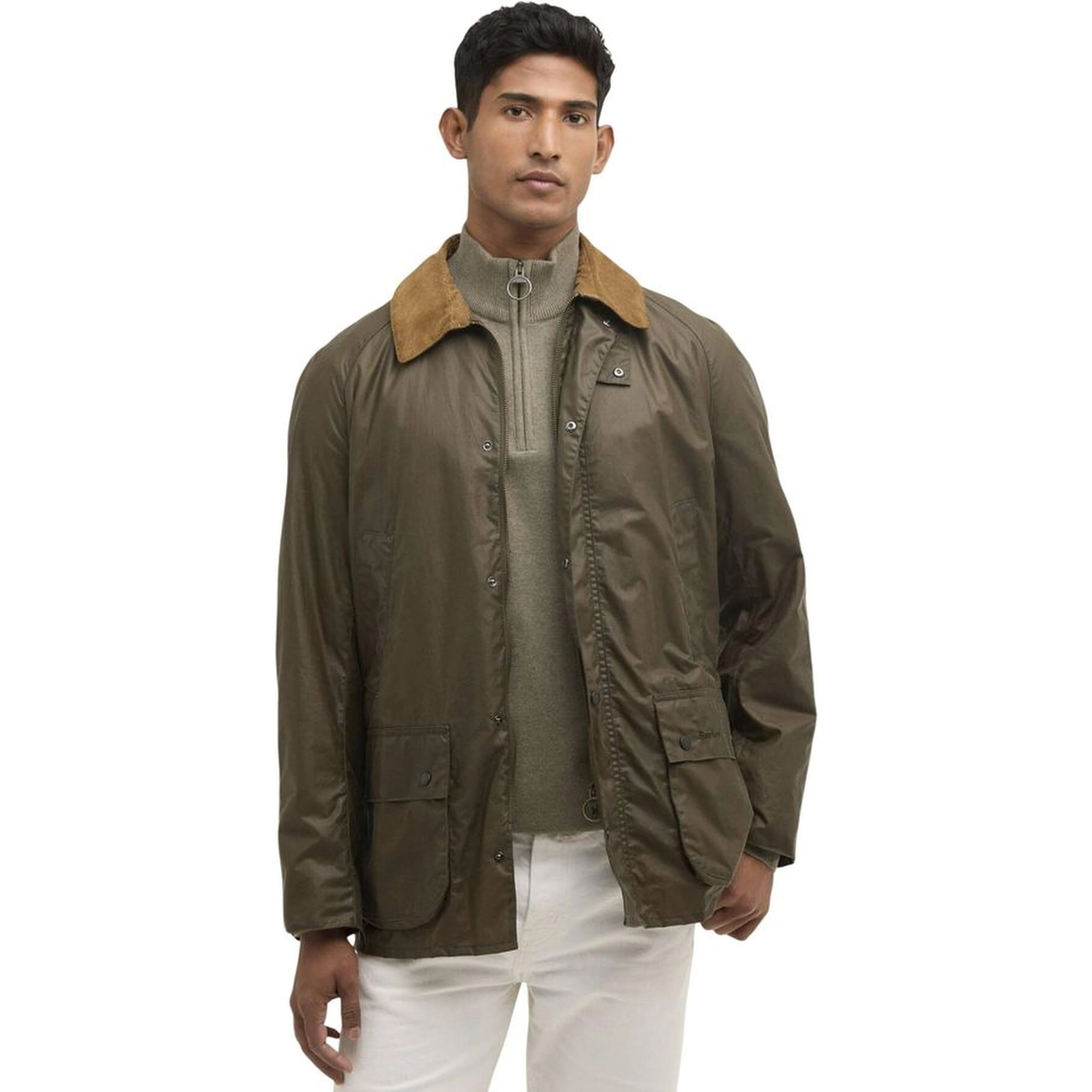 Green Cotton Full-Length Jacket