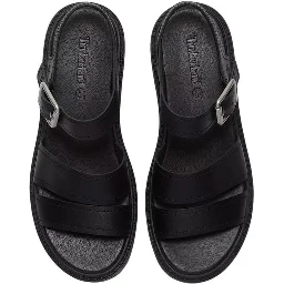 Black Leather Platform Sandals