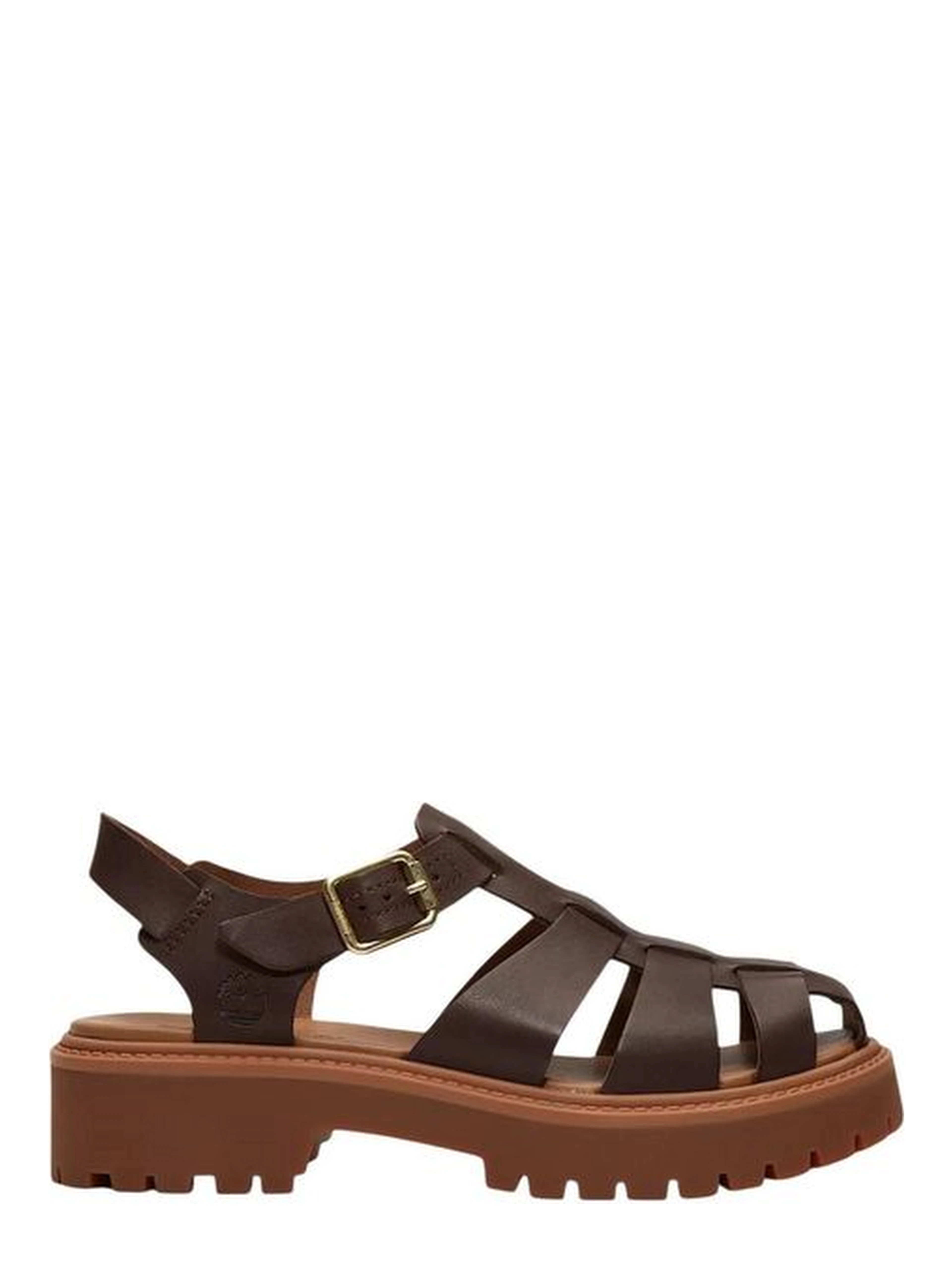 Brown Leather Flat Sandals