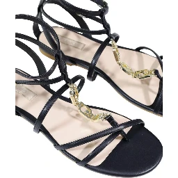 Black Polyethylene Flat Sandals