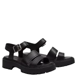 Black Leather Platform Sandals