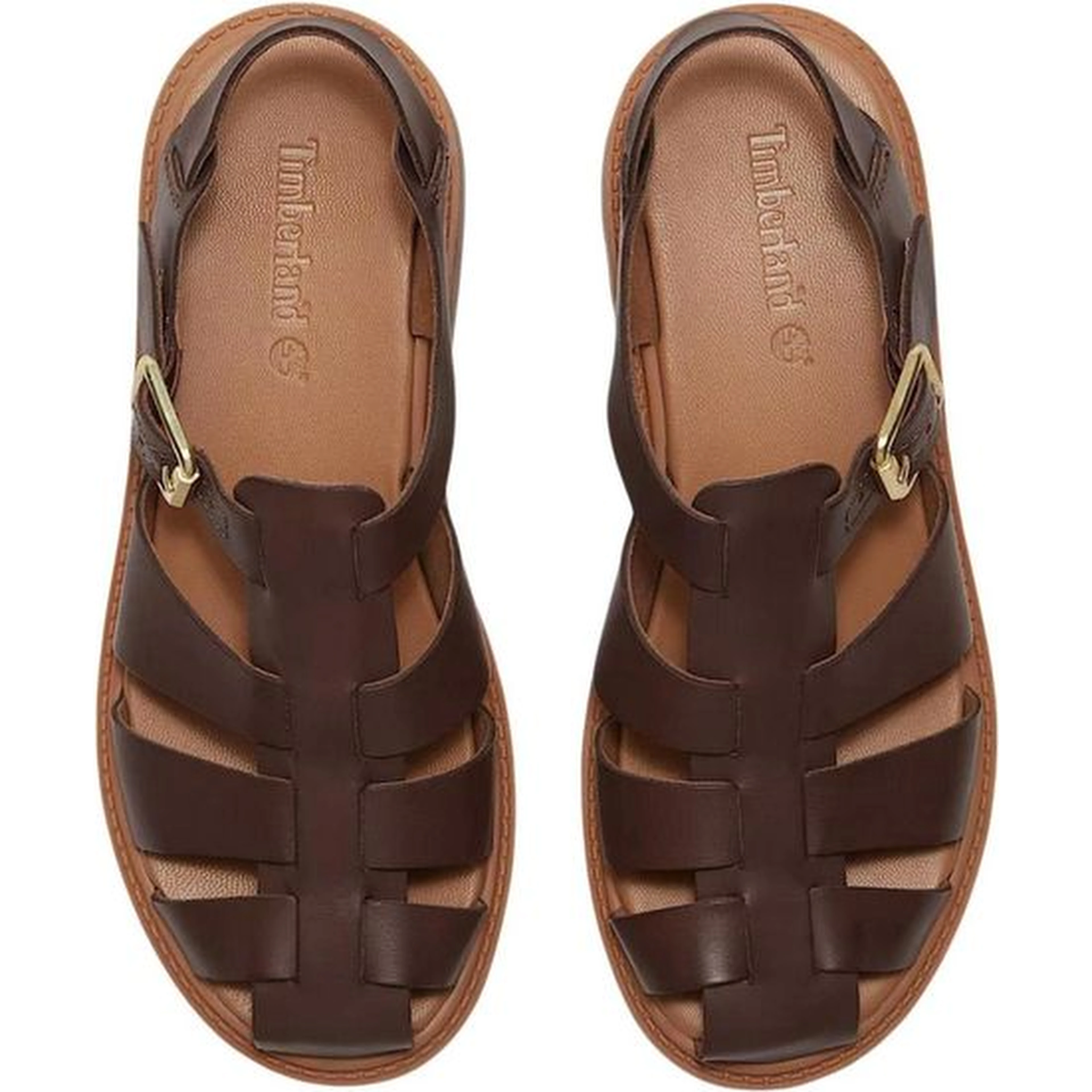 Brown Leather Flat Sandals